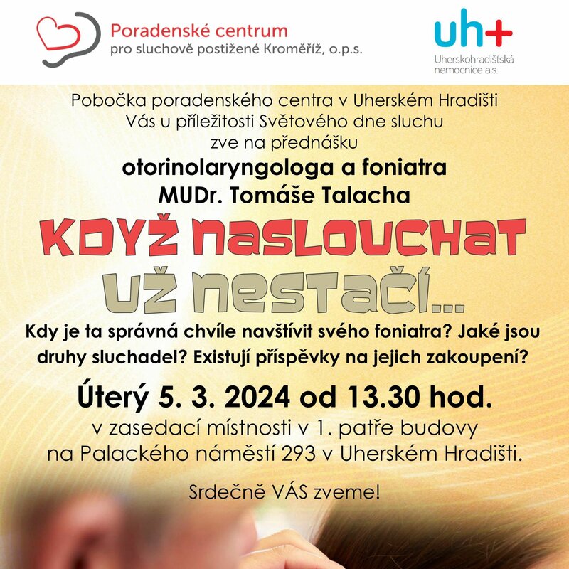 Pozvánka na přednášku ke Světovému dni sluchu 