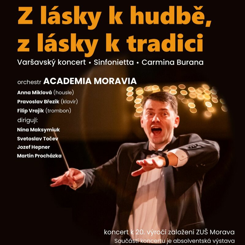 Koncert k 20. výročí založení ZUŠ Morava se uskuteční 26. 3. v Kongresovém centru Zlín