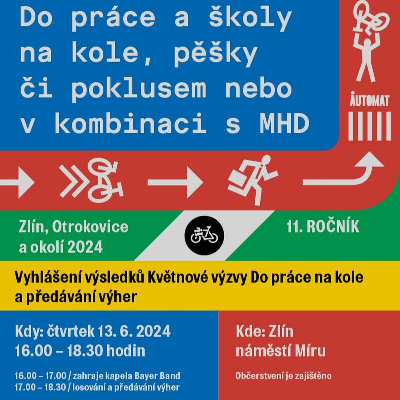 Vyhlášení výsledků výzvy Do práce na kole bude ve Zlíně 13. 6. 
