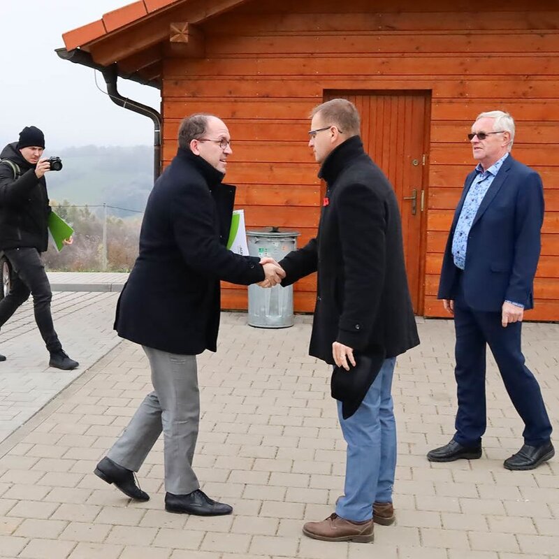 Ministr zemědělství Marek Výborný s hejtmanem Radimem Holišem